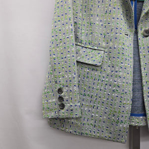 Cabi Presentation Tweed Blazer Green & Blue Pattern Size M