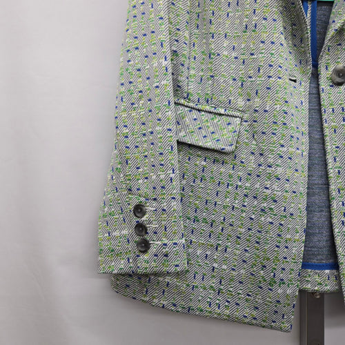 Cabi Presentation Tweed Blazer Green & Blue Pattern Size M