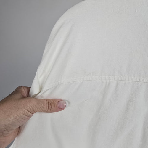 The Korner White Button-Front Oversized Shirt Jacket – Size M