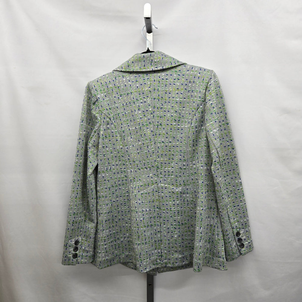 Cabi Presentation Tweed Blazer Green & Blue Pattern Size M