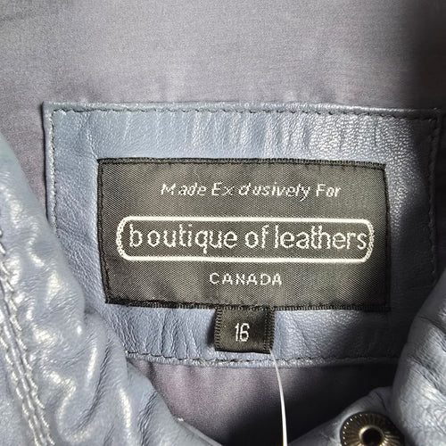Boutique of Leathers Quilted Leather Jacket Light Blue – Size 16