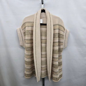 Vintage Marc Cain Cream Knit Cardigan with Sequin Stripe Detail Size S/M