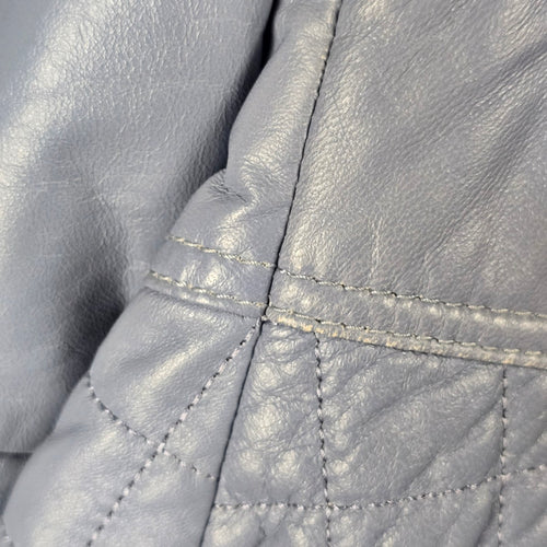 Boutique of Leathers Quilted Leather Jacket Light Blue – Size 16