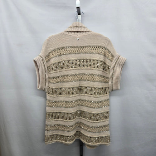 Vintage Marc Cain Cream Knit Cardigan with Sequin Stripe Detail Size S/M