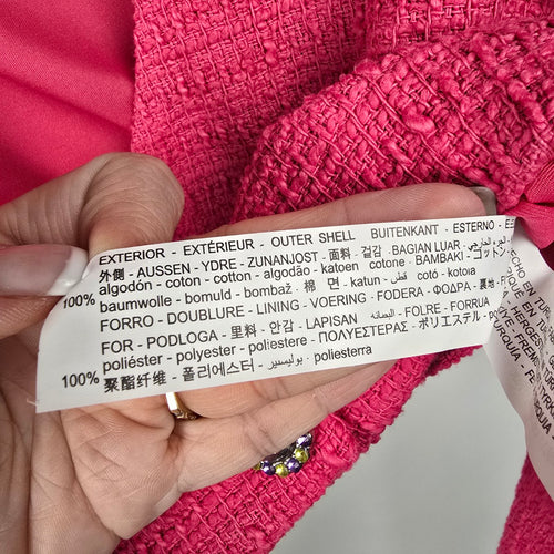 Zara Pink Bouclé Cropped Wrap Blazer – Size S