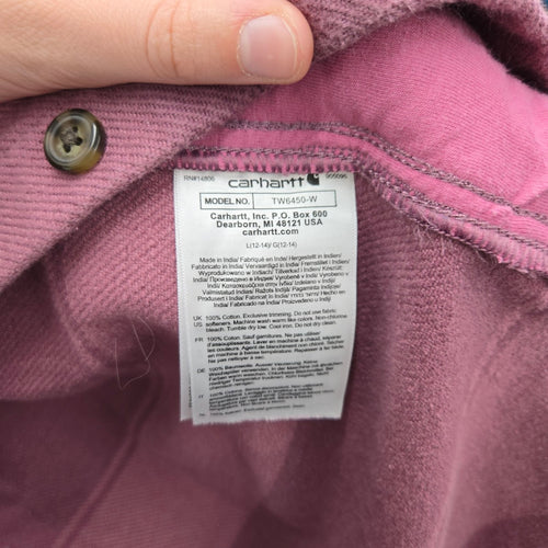 Carhartt Women’s Loose Fit Twill Shirt Jacket  Dusty Rose Plaid Size L