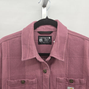 Carhartt Women’s Loose Fit Twill Shirt Jacket  Dusty Rose Plaid Size L