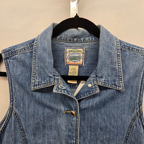 Vintage St. John’s Bay Denim Vest Blue 100% Cotton Vest Size L