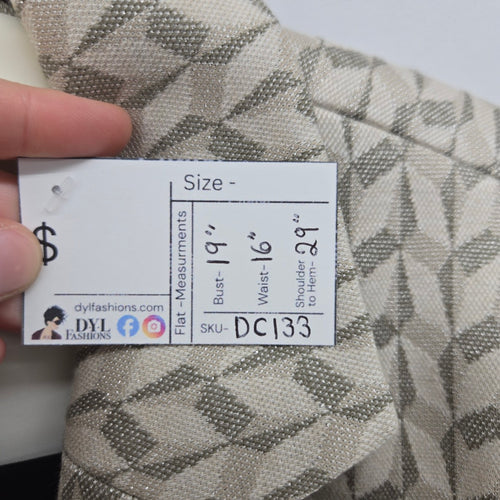 Marc Cain Graphic Jacquard Blazer Jacket Beige & Gray Size S/M