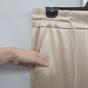 Marc Cain Beige Wide Leg Drawstring Trousers Size M