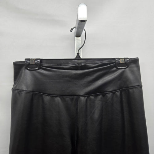 Aeropostale Black Faux Leather Wide Leg Pants Size L