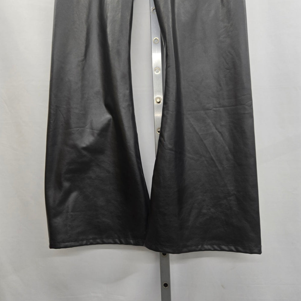 Aeropostale Black Faux Leather Wide Leg Pants Size L