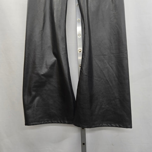 Aeropostale Black Faux Leather Wide Leg Pants Size L