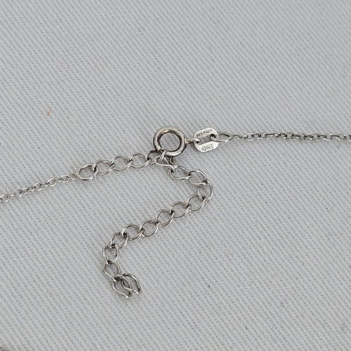 925 Italy Sterling Silver Double Teardrop Crystal Pendant Necklace