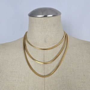 Vintage Gold-Tone Snake Chain Necklace