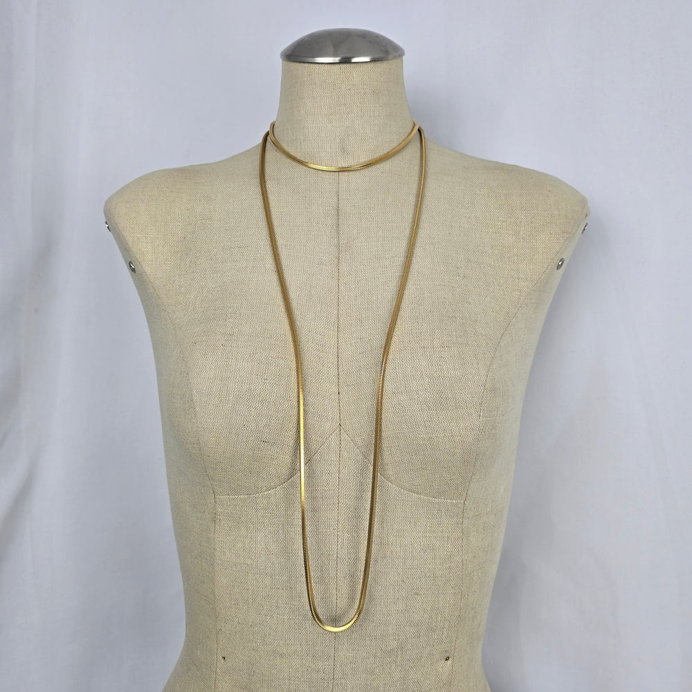 Vintage Gold-Tone Snake Chain Necklace