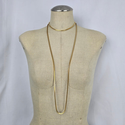 Vintage Gold-Tone Snake Chain Necklace
