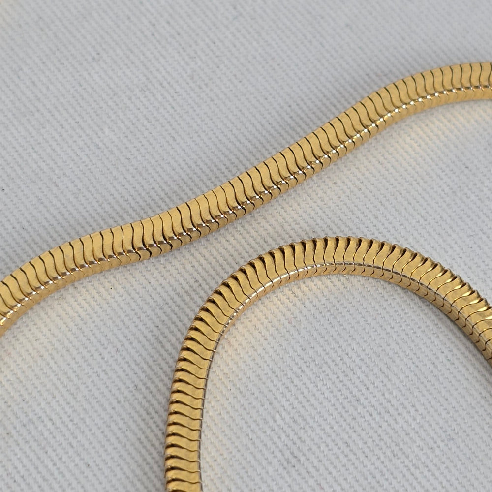 Vintage Gold-Tone Snake Chain Necklace