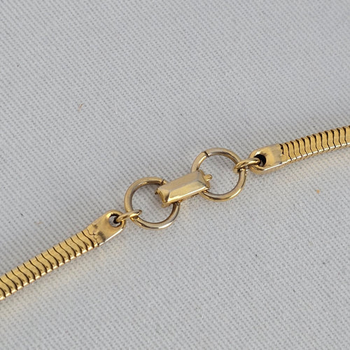 Vintage Gold-Tone Snake Chain Necklace