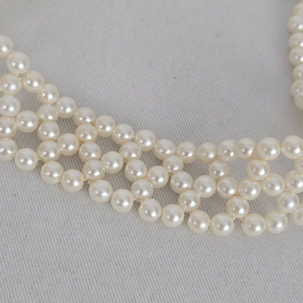 Vintage Faux Pearl Multi-Strand Choker Necklace