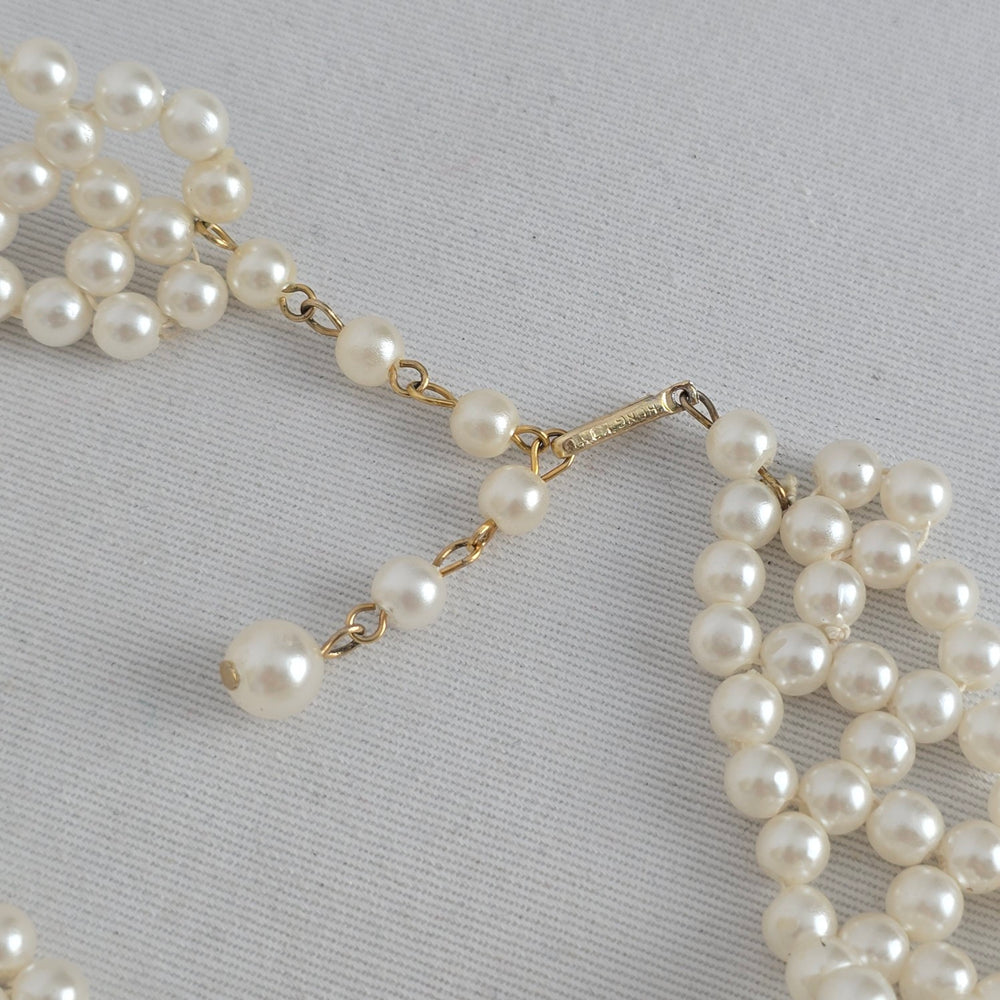 Vintage Faux Pearl Multi-Strand Choker Necklace