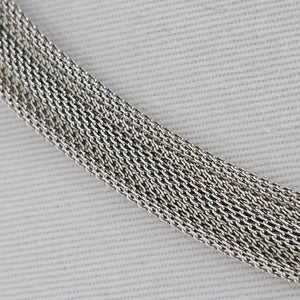 Vintage Multi-Strand Mesh Choker with Vitrail Crystal Marquise Pendant