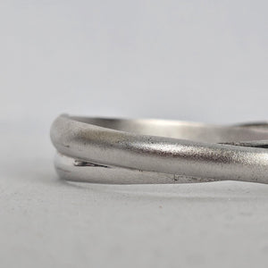Sterling Silver Crossover Wave Hinged Bangle Bracelet