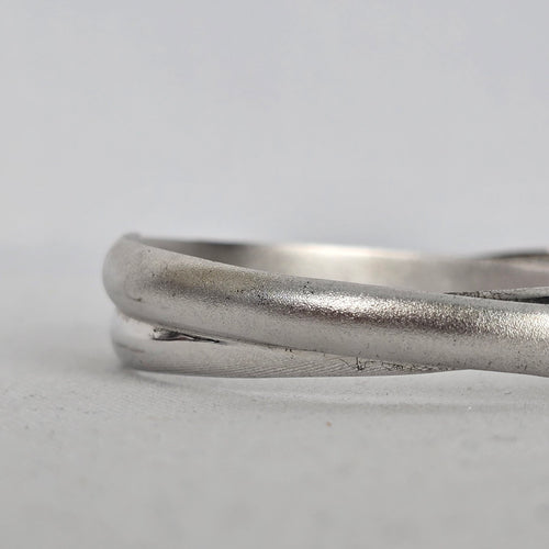 Sterling Silver Crossover Wave Hinged Bangle Bracelet