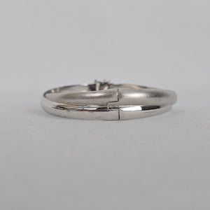 Sterling Silver Crossover Wave Hinged Bangle Bracelet