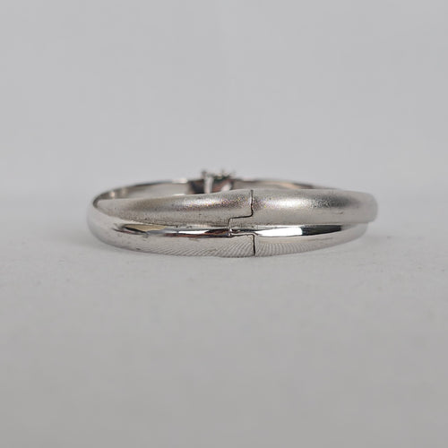 Sterling Silver Crossover Wave Hinged Bangle Bracelet
