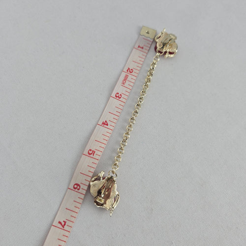 Vintage Red Heart Gold Tone Sweater Clip / Cardigan Guard
