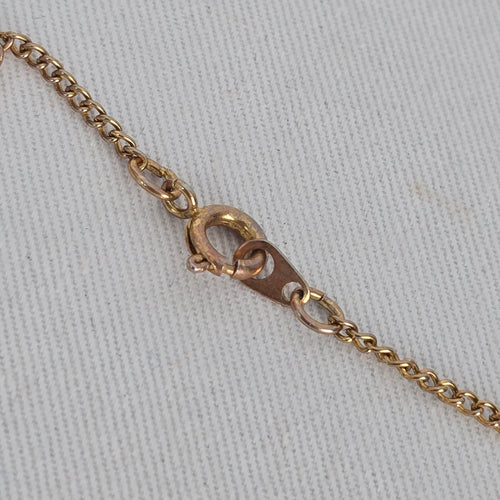 Vintage Floral Porcelain Pendant Necklace with Faux Pearls