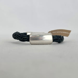 CANOE Braided Dark Green Cord Silver Tone Magnetic Clasp Bracelet