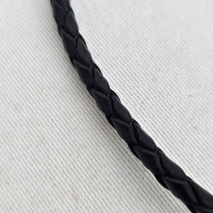 Vintage Italian Black Braided Cord Pendant Necklace