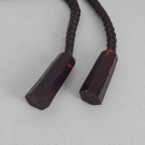 Vintage Korean Hahoe Mask Bolo Tie with Carved Wooden Mask