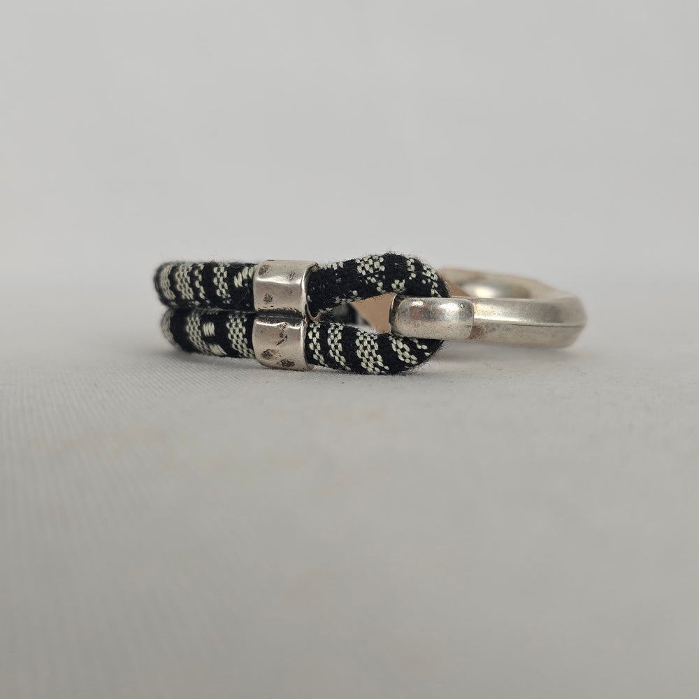 Canoe Black & White Woven Cuff Bracelet