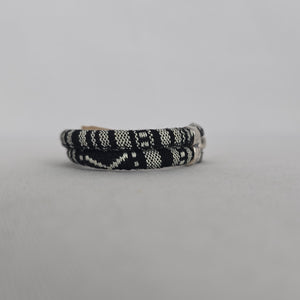 Canoe Black & White Woven Cuff Bracelet