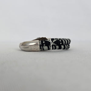 Canoe Black & White Woven Cuff Bracelet
