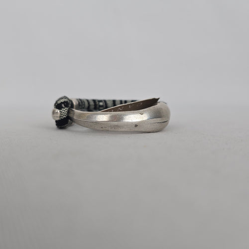 Canoe Black & White Woven Cuff Bracelet