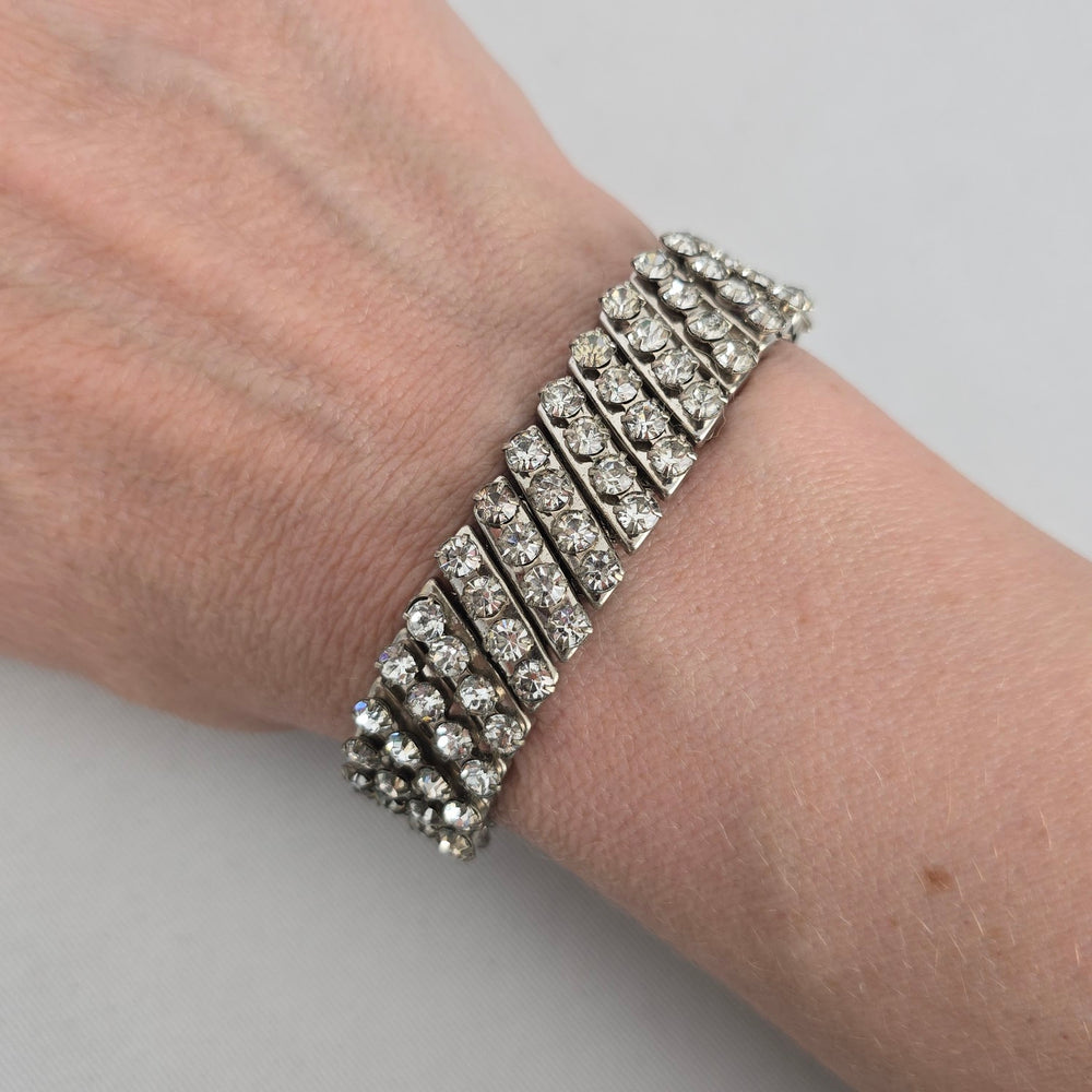 Vintage Rhinestone Stretch Bracelet