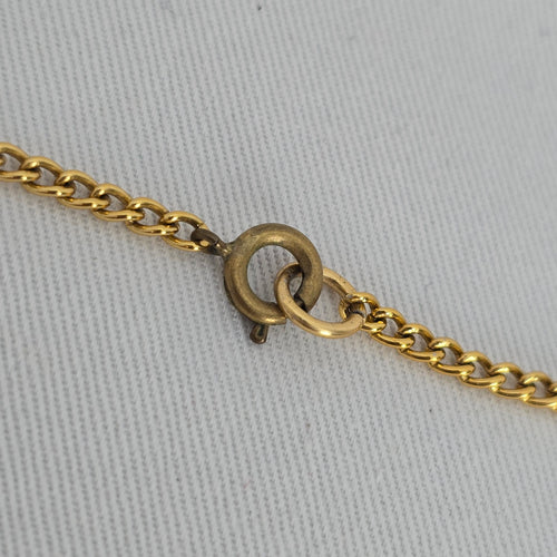 Vintage Gold Tone Faux Pearl Tassel Pendant Necklace
