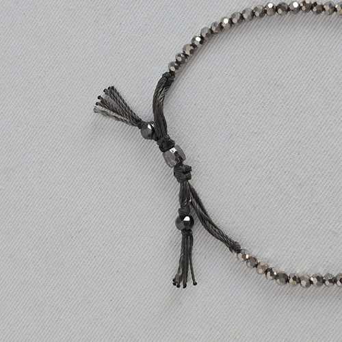 Stella & Dot Gold Tone Pavé Bar Beaded Adjustable Bracelet