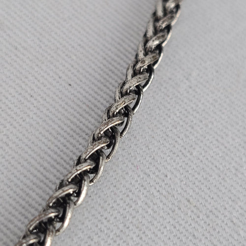 Fossil Silver Tone Mixed Metal Crystal Bead Charm Necklace