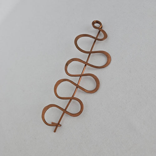 Vintage Copper Tone Loop Design Shawl Scarf Pin Brooch