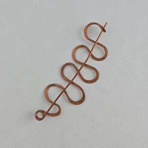 Vintage Copper Tone Loop Design Shawl Scarf Pin Brooch