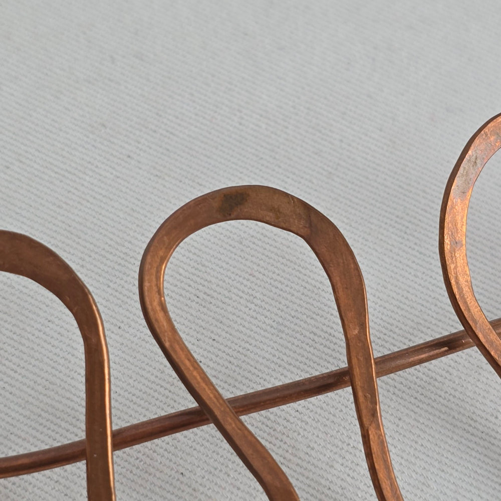 Vintage Copper Tone Loop Design Shawl Scarf Pin Brooch