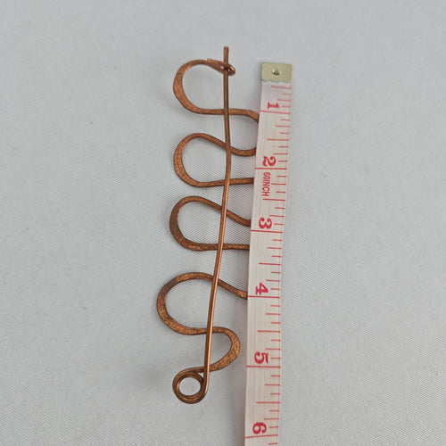 Vintage Copper Tone Loop Design Shawl Scarf Pin Brooch