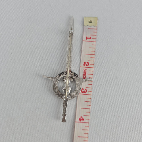 Vintage Murray Scottish Clan Crest Sword Kilt Pin