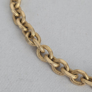 Vintage Whiting & Davis Gold Tone Textured Link Chain Necklace