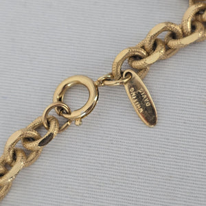 Vintage Whiting & Davis Gold Tone Textured Link Chain Necklace